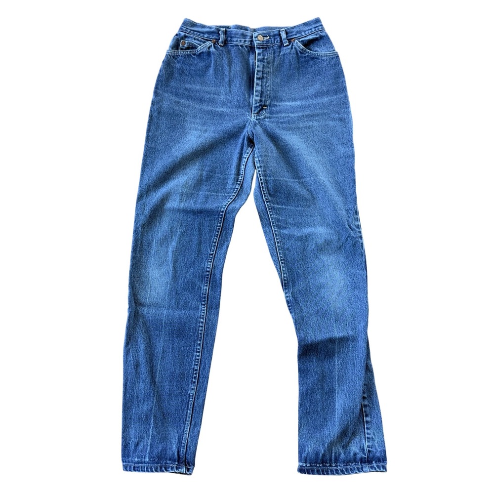 Womens Lee Vintage 70s High Waisted Straight Leg Jeans Size 16 Blue Made in USA